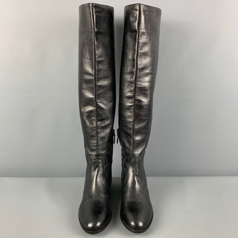 PRADA Talla 7.5 Botas planas negras