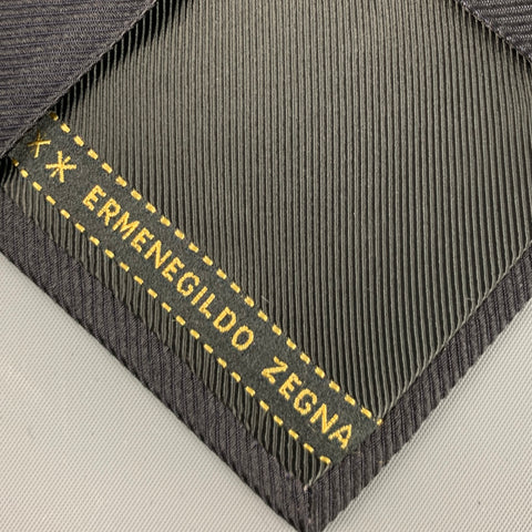 ERMENEGILDO ZEGNA Black Silk Twill Tie