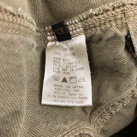 KAPITAL Size XL Olive Cotton Drop-Crotch Casual Pants