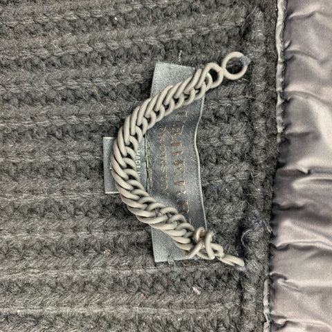 BURBERRY PRORSUM Size L Grey Silver Ribbed Zip Jacket