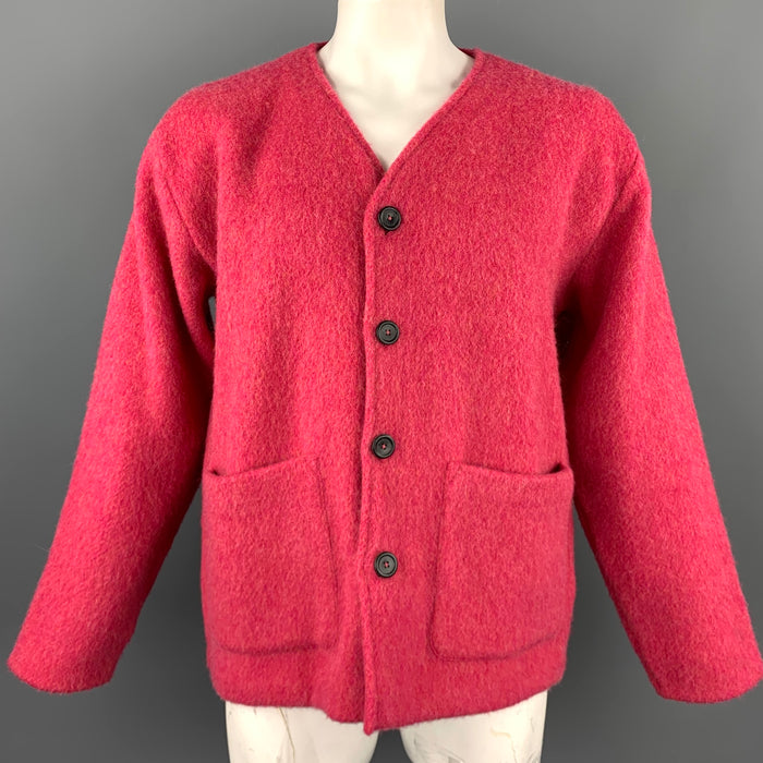 OUR LEGACY Size 40 Pink Virgin Wool Buttoned Cardigan