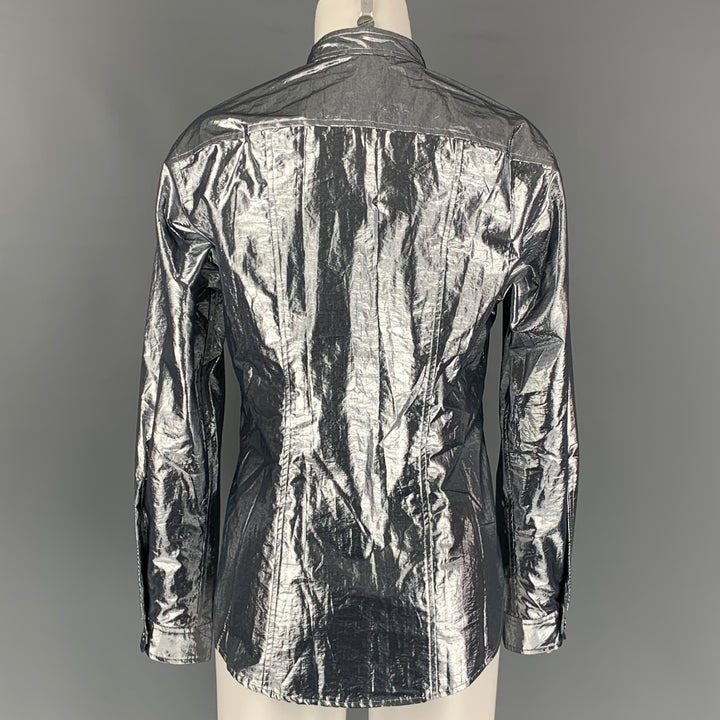 A.L.C. Size 4 Silver Metallic Cotton / Polyester Dress Top