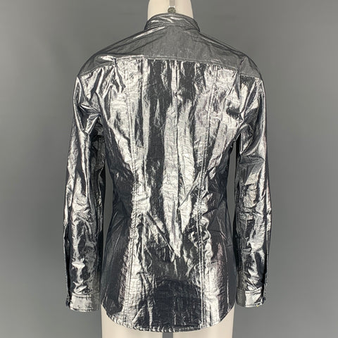 A.L.C. Size 4 Silver Metallic Cotton / Polyester Dress Top