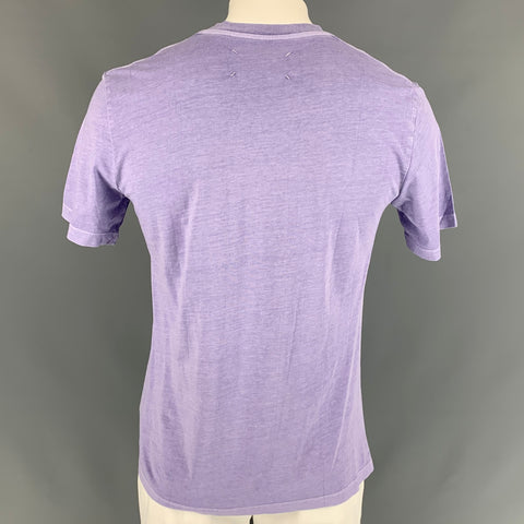 MAISON MARGIELA Size L Lavender Cotton Crew-Neck T-shirt