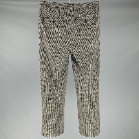 GIORGIO ARMANI Size 32 Black White Pattern Wool Pleated Dress Pants