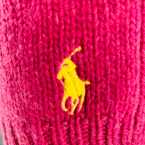 RALPH LAUREN Pink Knitted Cashmere Wool Scarves