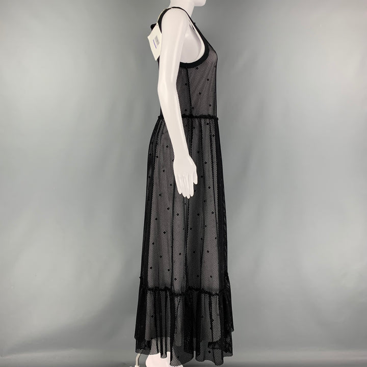 RED VALENTINO Talla M Vestido Forrado De Malla De Poliamida Elastano Negro