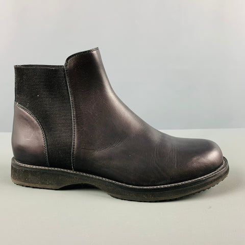 YOHJI YAMAMOTO Talla 10 Botas de materiales mixtos de cuero negro