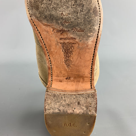 N.D.C. Size 10.5 Khaki Distressed Suede Wingtip Lace Up Shoes
