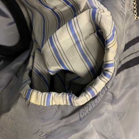 BRIONI Size 42 Navy Stripe Wool Notch Lapel Suit