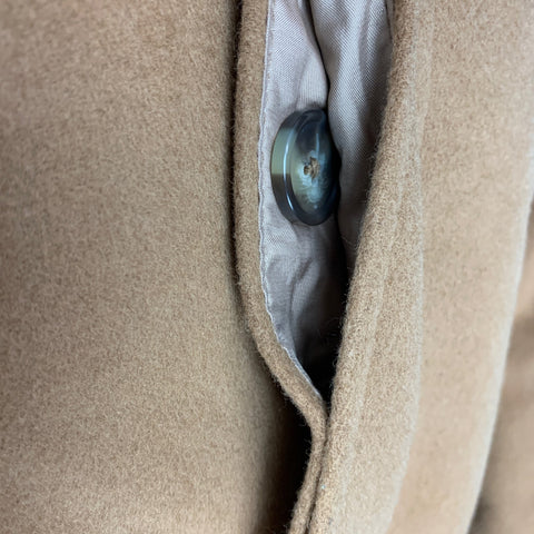 SAKS FIFTH AVENUE Size M Tan Solid Wool Hidden Placket Jacket