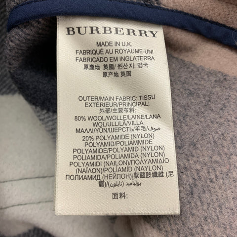 BURBERRY BRIT Taille M Manteau à fermeture à bascule en laine et polyamide bleu marine