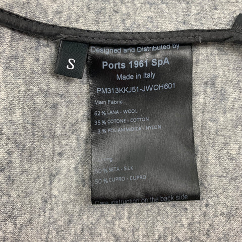 PORTS 1961 Size S Grey & Cream Window Pane Wool Blend Double Breasted Jacket