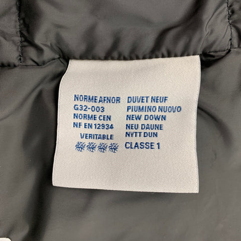 MONCLER Size L Black Quilted Polyester Notch Lapel Vest