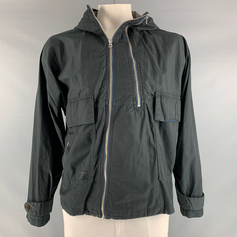 PAUL SMITH JEANS Size L Black Cotton Hooded Jacket