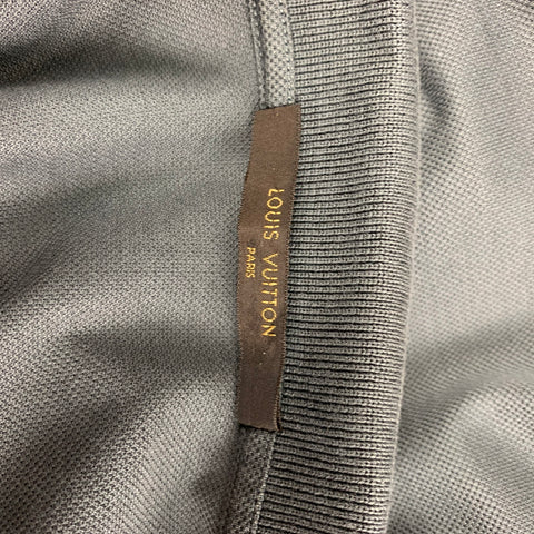 LOUIS VUITTON Size XL Grey Cotton Buttoned Polo