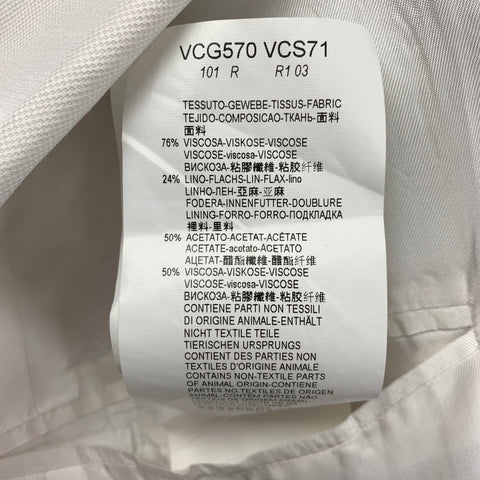 ARMANI COLLEZIONI Size 46 White Viscose Linen Sport Coat