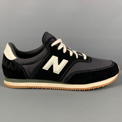 JUNYA WATANABE x NEW BALANCE Size 11 Black White Mixed Materials Nylon Lace Up Sneakers