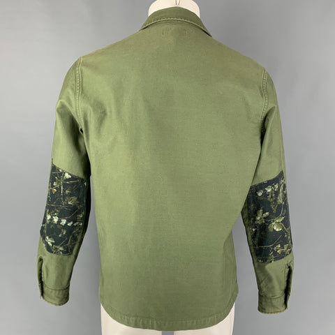 WALLACE & BARNES Size M Olive Mixed Fabrics Elbow Patches Jacket