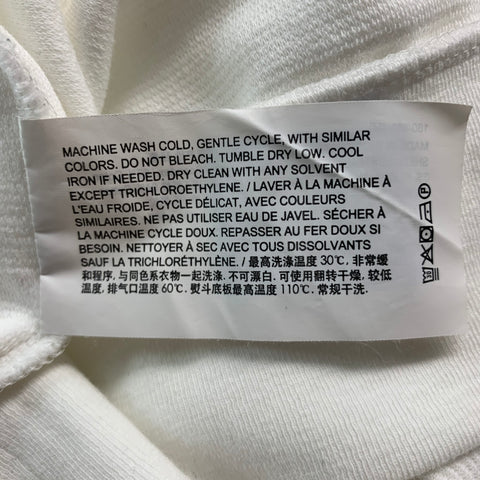 THEORY Size M White Waffle Knit Cotton Spandex Crew-Neck Pullover