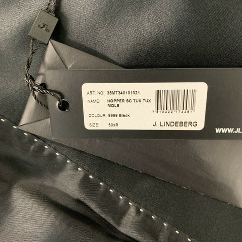 J. LINDEBERG Size 40 Black Solid Cotton Shawl Collar Sport Coat