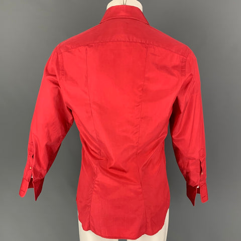 Vintage PIERRE CARDIN Size S Red Button Down Long Sleeve Shirt