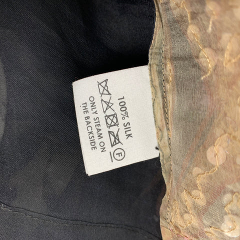 DRIES VAN NOTAN Talla M Blusa de seda con lentejuelas negras y doradas