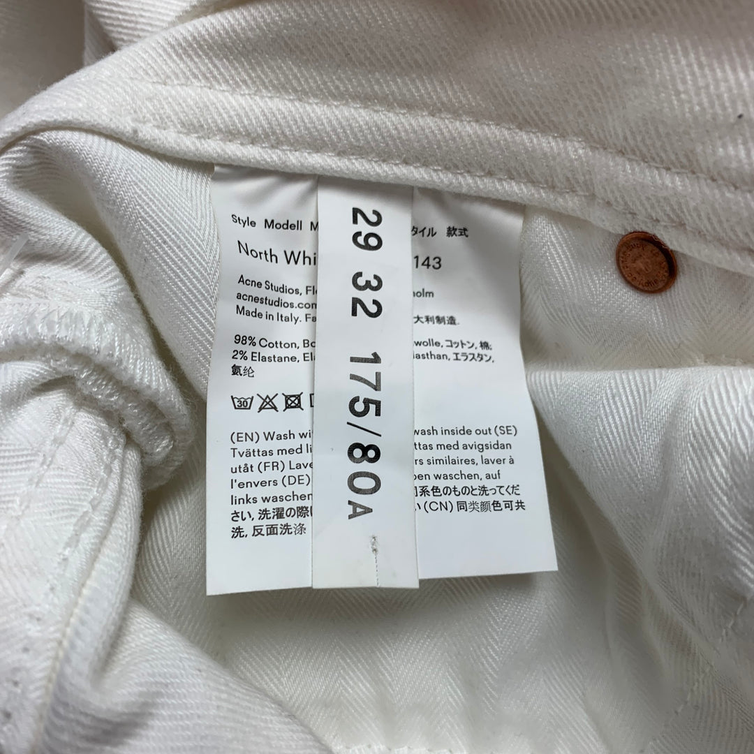 ACNE STUDIOS Size 30 Off White Cotton Slim Jeans