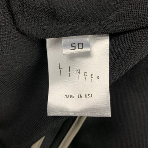 LINDER Size 40 Black Wool / Polyester Peak Lapel Double Breasted Jacket
