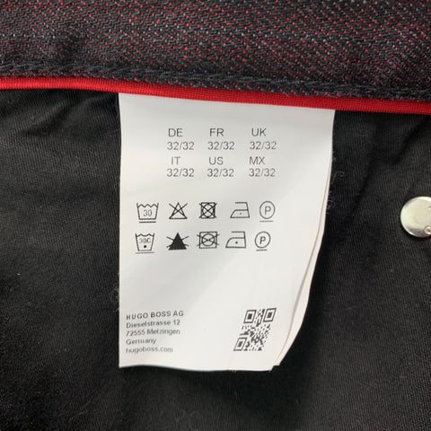 HUGO BOSS Size 32 Black Burgundy Cotton Polyurethane Jeans