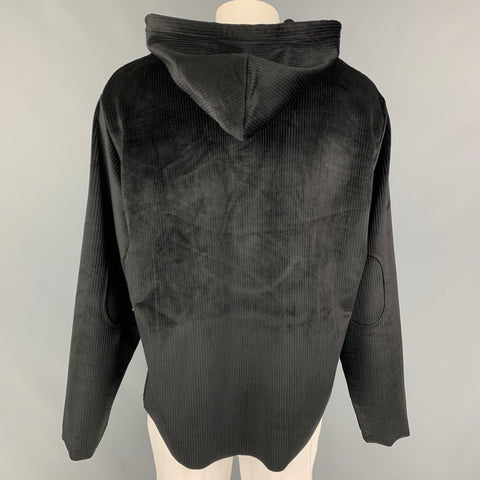 RtA Size XL Black Ribbed Polyester Hooded Jacket