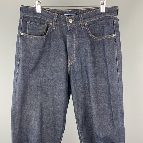 LEVI'S MADE & CRAFTED Size 32 x 23 Washed Indigo Selvedge Denim Zip Fly Jeans