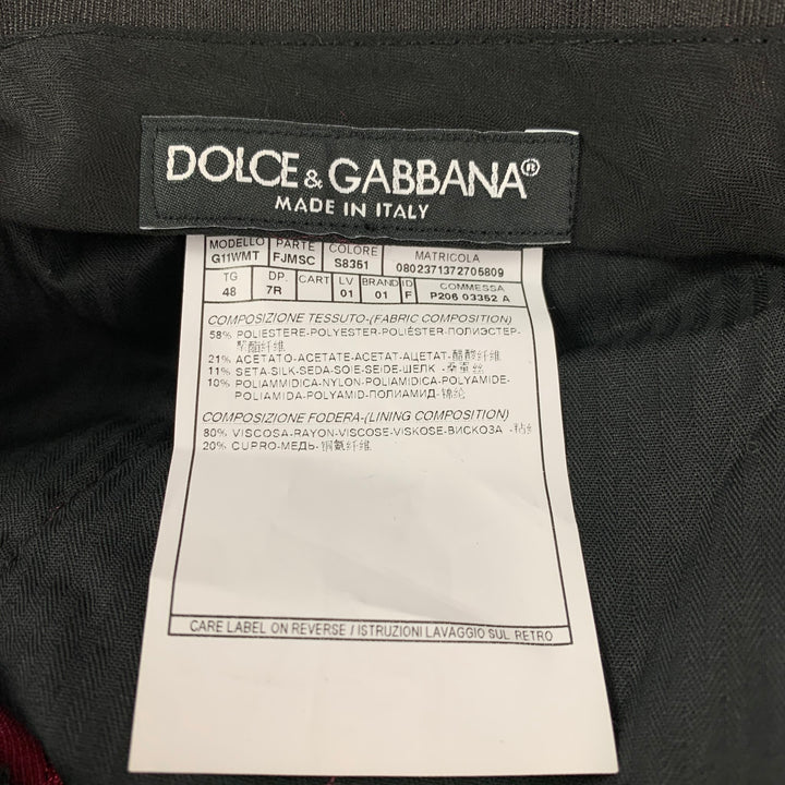 DOLCE & GABBANA SICILIA Size 38 R Pink Brocade Polyester Silk Blend 3 Piece Suit