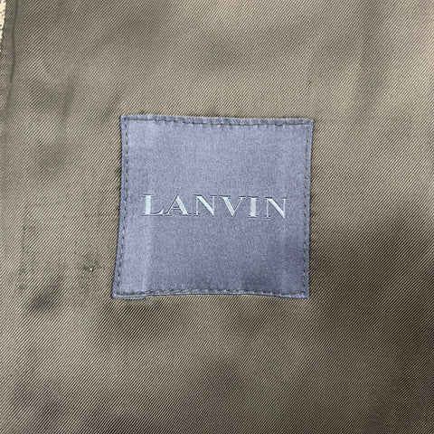 LANVIN Size 38 Grey Black Blue Plaid Wool Notch Lapel Sport Coat