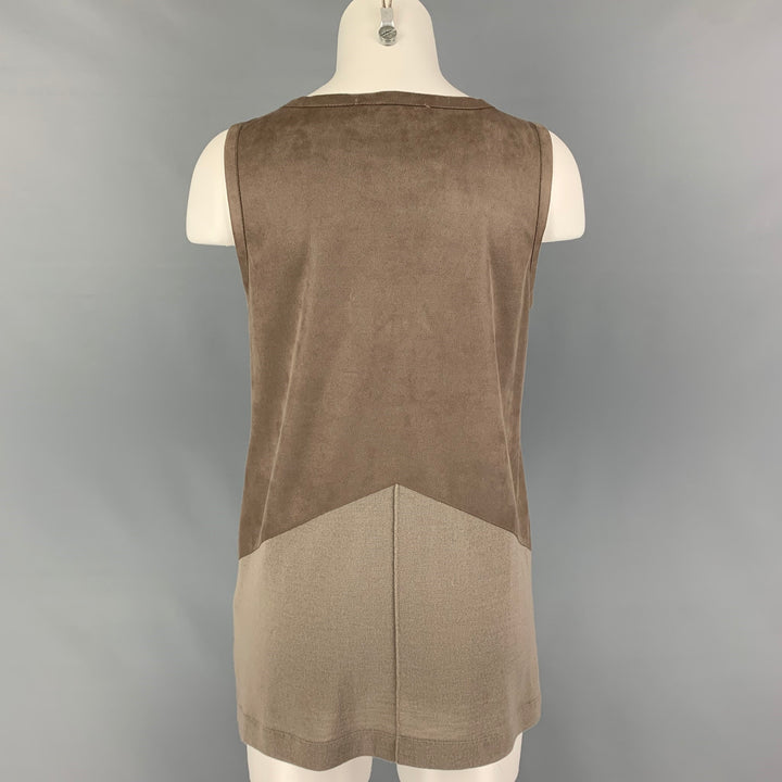 D.EXTERIOR Size M Taupe Wool Two Tone Casual Top