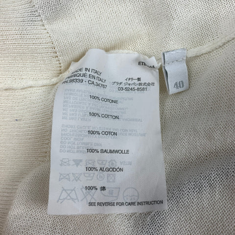 MIU MIU Size 4 White Black Cotton Sleeveless Casual Top
