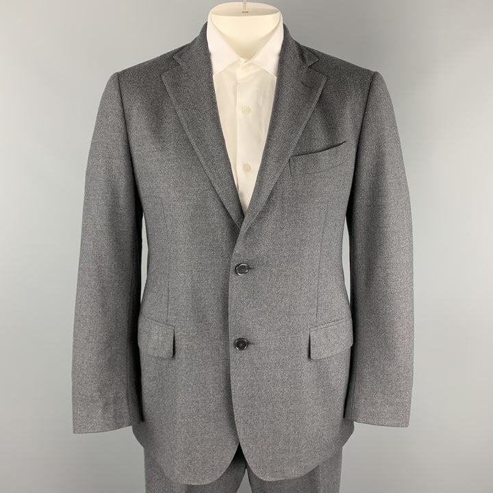 LARDINI Size 42 Dark Gray Wool Blend  Notch Lapel Suit