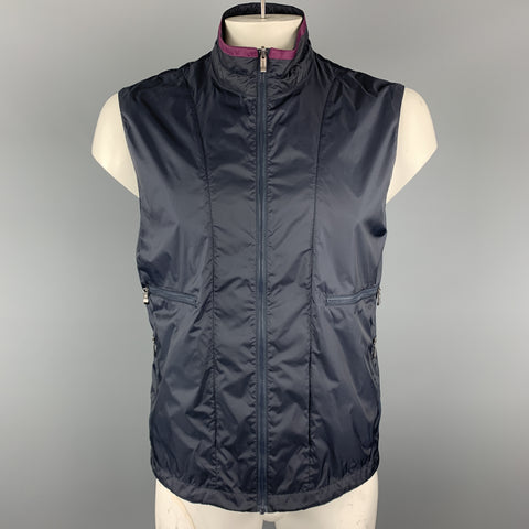 Z ZEGNA SPORT Size L Navy Waterproof Layered Military Jacket