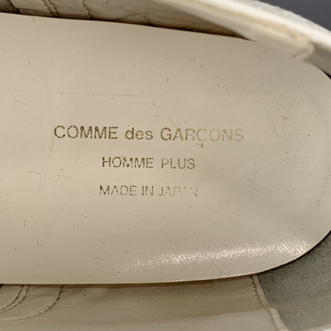 COMME des GARCONS HOMME PLUS Baskets à bout d'aile en cuir blanc perforé taille 10