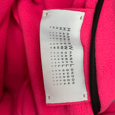 HARRIS WHARF LONDON Size 4 Pink Polyester Belted Double Breasted Coat