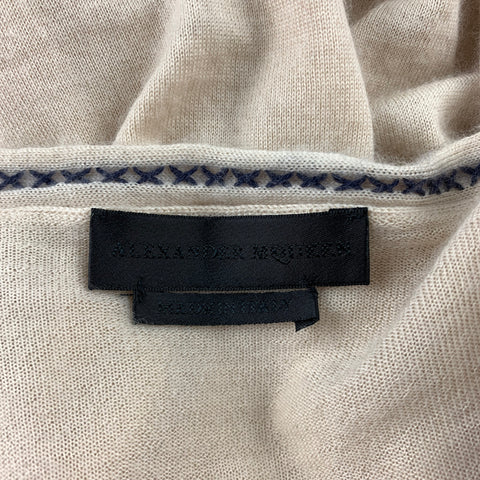 ALEXANDER MCQUEEN Size L Beige Cashmere Buttoned V-Neck Pullover Sweater