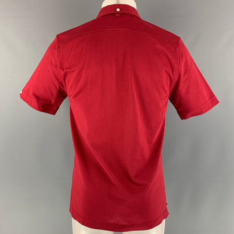BLACK FLEECE Size M Red Solid Cotton Button Down Polo