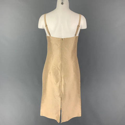VERSUS by GIANNI VERSACE Size 4 Champagne Cotton Silk Cocktail Dress