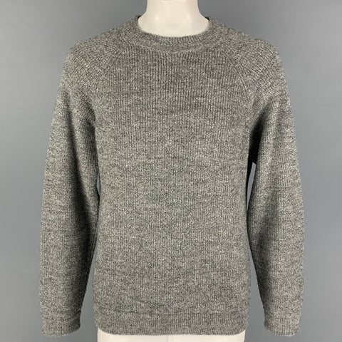 BEST MADE CO. Size L Gray Knit Wool Crew-Neck Sweater