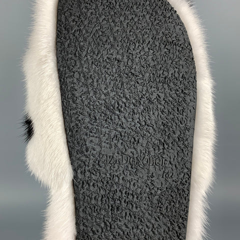 ZIZI DONAHOE Talla 8 Blanco Negro Saga Mink Penélope Slides2