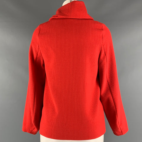 COP. COPAINE Size S Red Polyester Blend Cowl Neck Casual Top