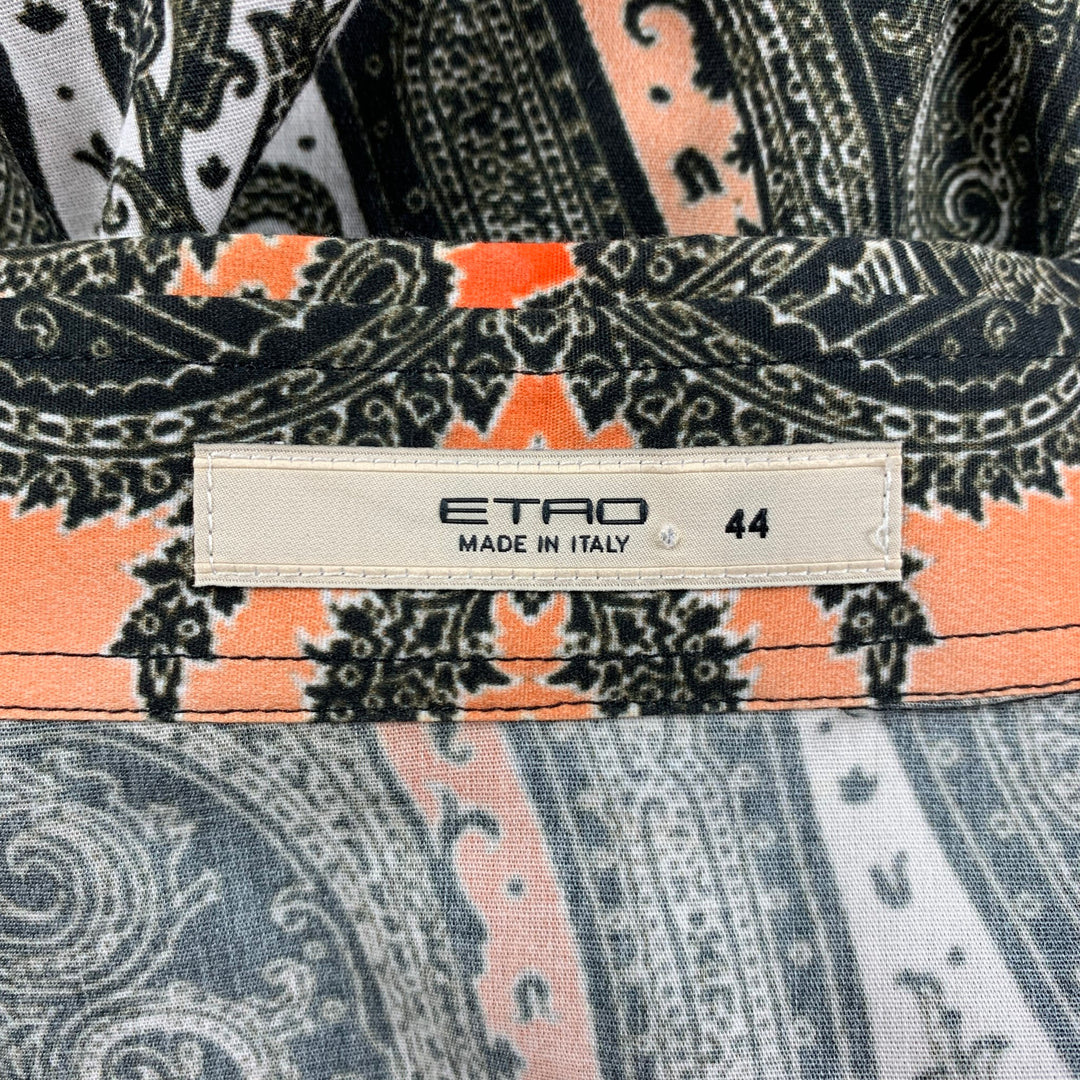 ETRO Size 8 Multi-Color Paisley Long Sleeve Blouse