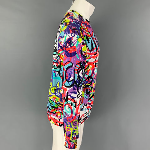 MCQ by ALEXANDER MCQUEEN Size XS White Multi-Color Graffiti Cotton Pullover
