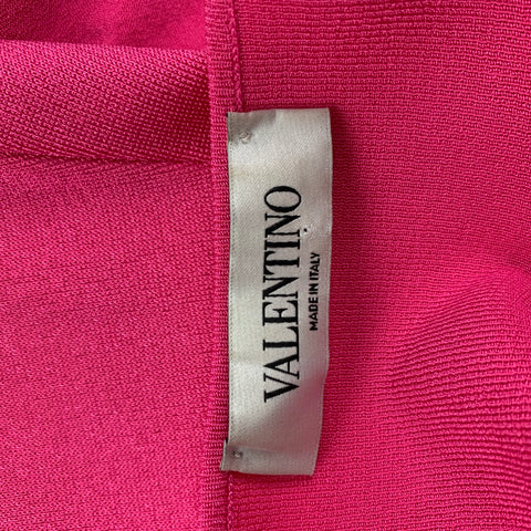 VALENTINO Size L Pink Viscose Blend Ruched Sleeveless Dress