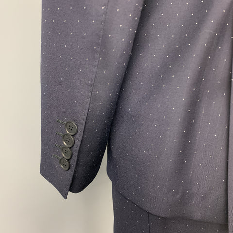 PAUL SMITH Size 42 Regular Navy Dots Wool Notch Lapel Suit
